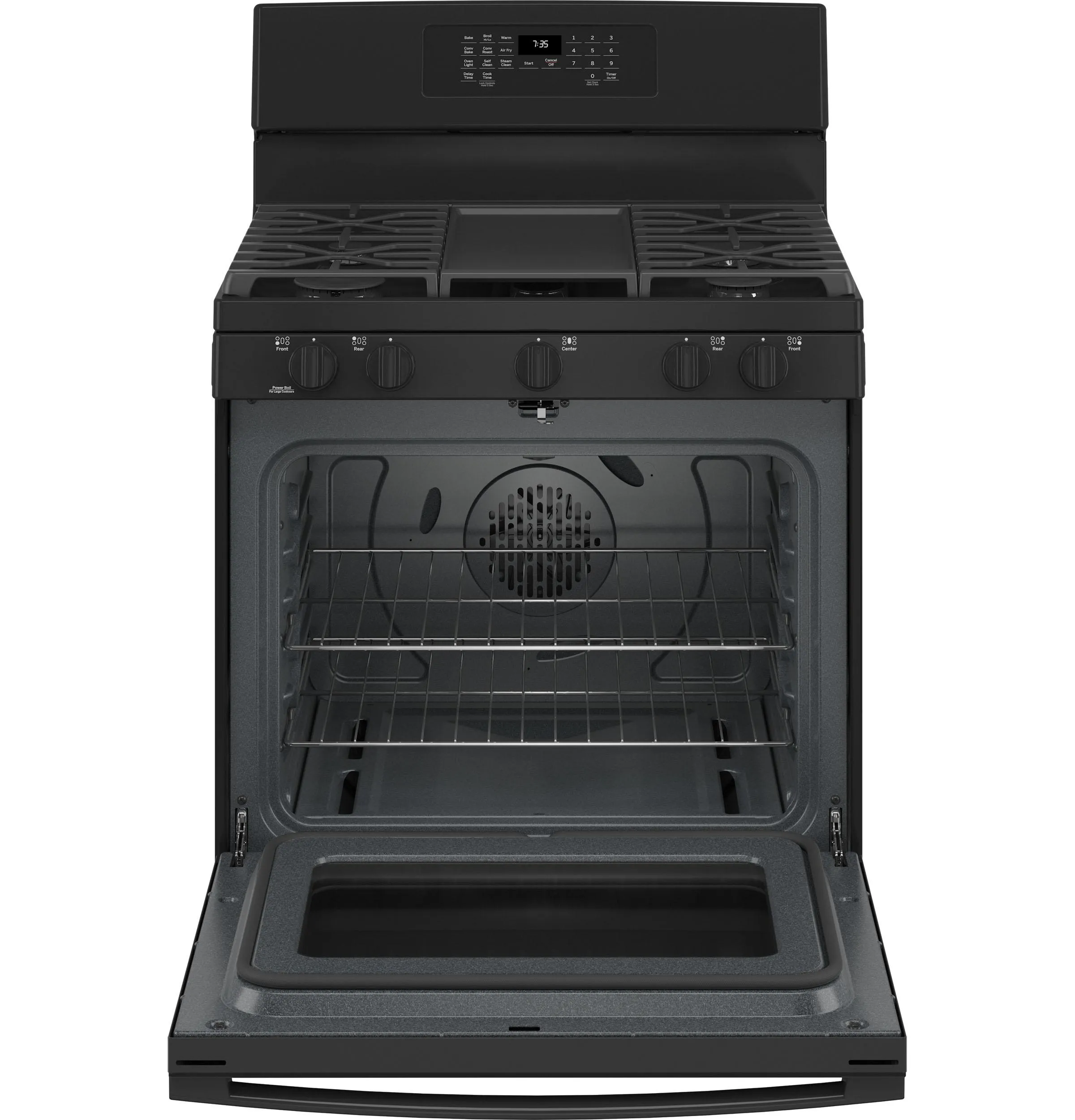 JGB735DPBB GE® 30" Free-Standing Gas Convection Range with No Preheat Air Fry