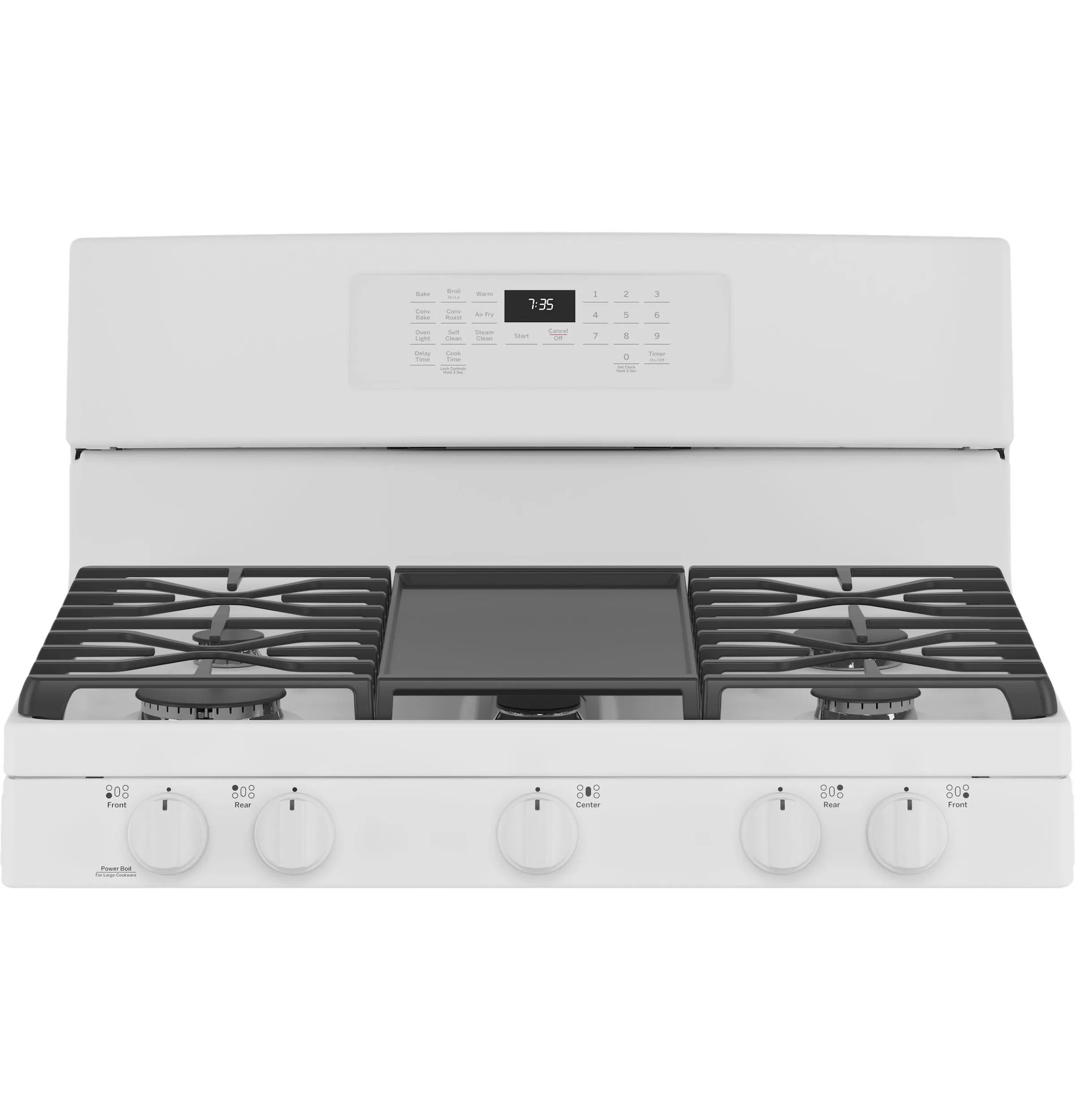 JGB735DPWW GE® 30" Free-Standing Gas Convection Range with No Preheat Air Fry