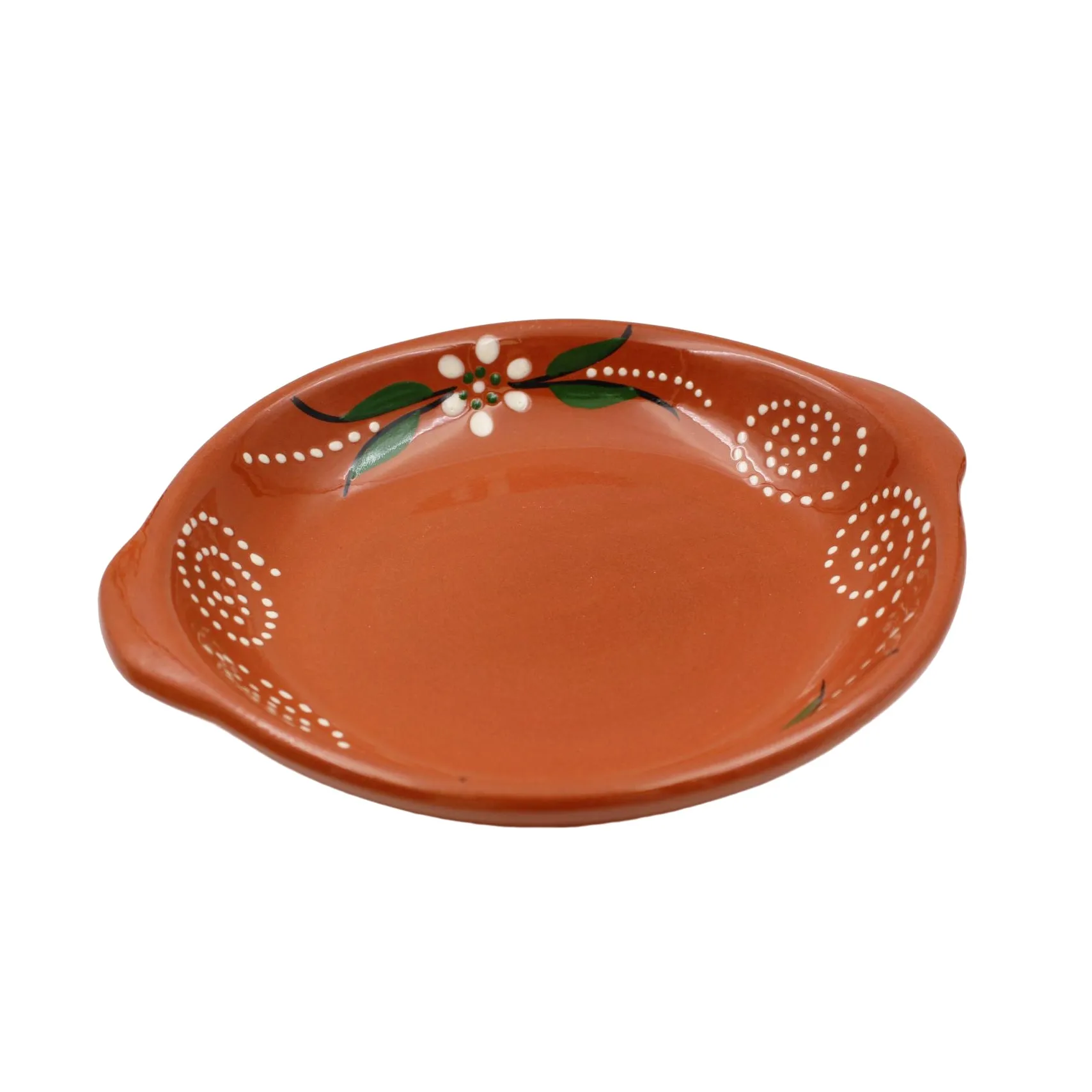 João Vale Hand-Painted Traditional Portuguese Clay Terracotta Frigideira, Set of 2