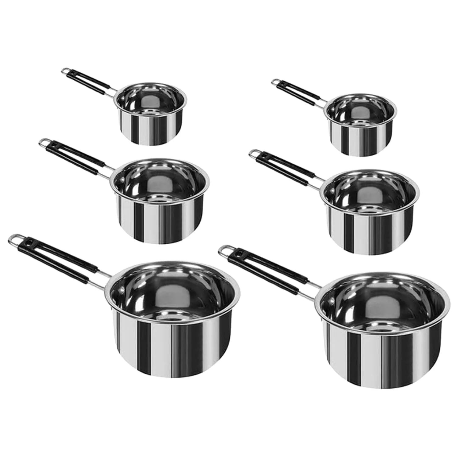 Kuber Industries Set of 3 Stainless Steel Saucepan/Tea Pan|1.1 L, 1.5 L, 2.2 L Capacity|Silicon Handle|Thick Base for Boiling Milk & Tea|Heavy Duty Gauge|Tapeli Patila, Sauce Pot Cookware (Pack of 2)