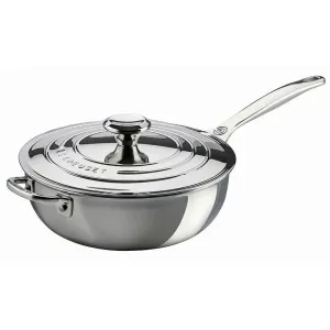 Le Creuset 3.5 qt. Stainless Steel Saucier Pan with Lid