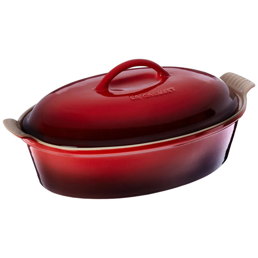 Le Creuset 4 qt. Heritage Stoneware Covered Oval Casserole