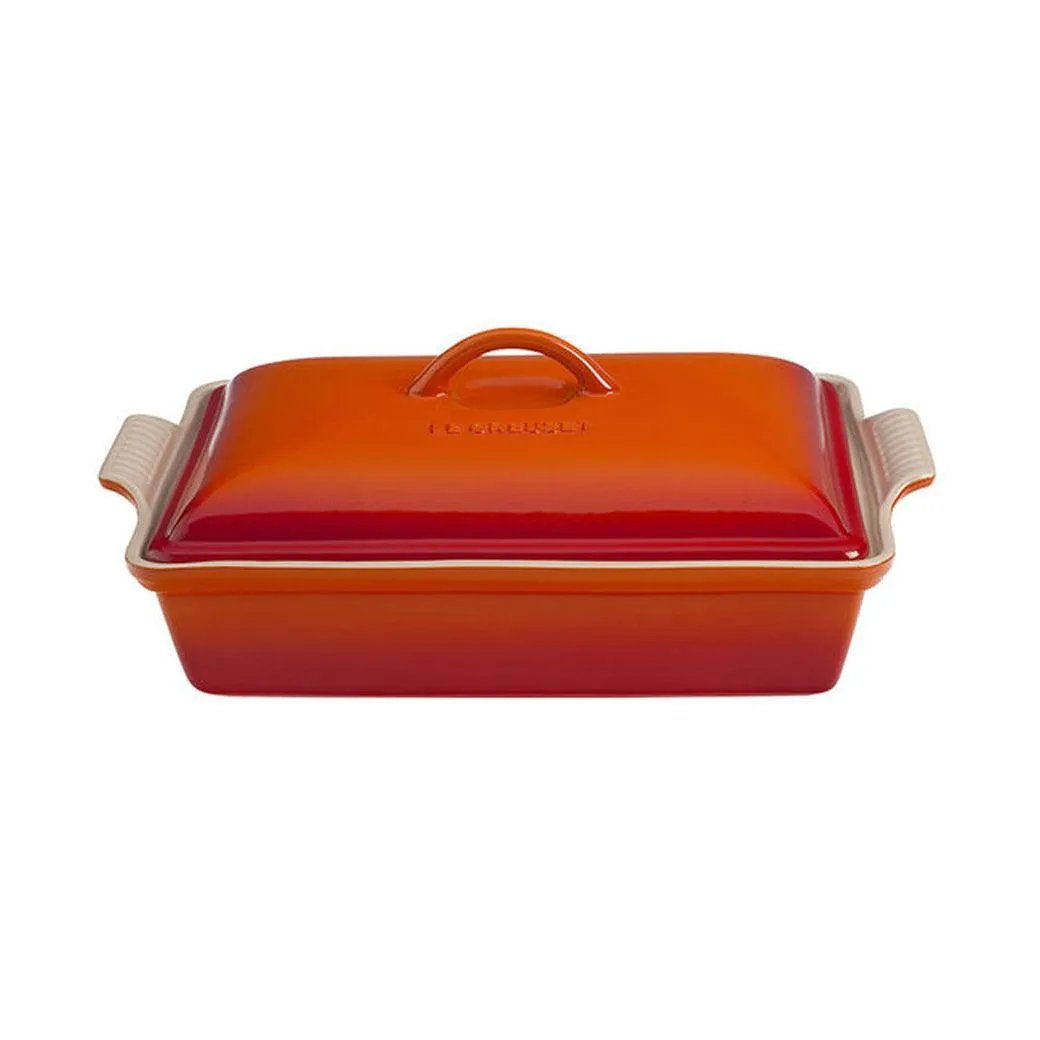 Le Creuset 4 qt Stoneware Heritage Covered Rectangular Casserole