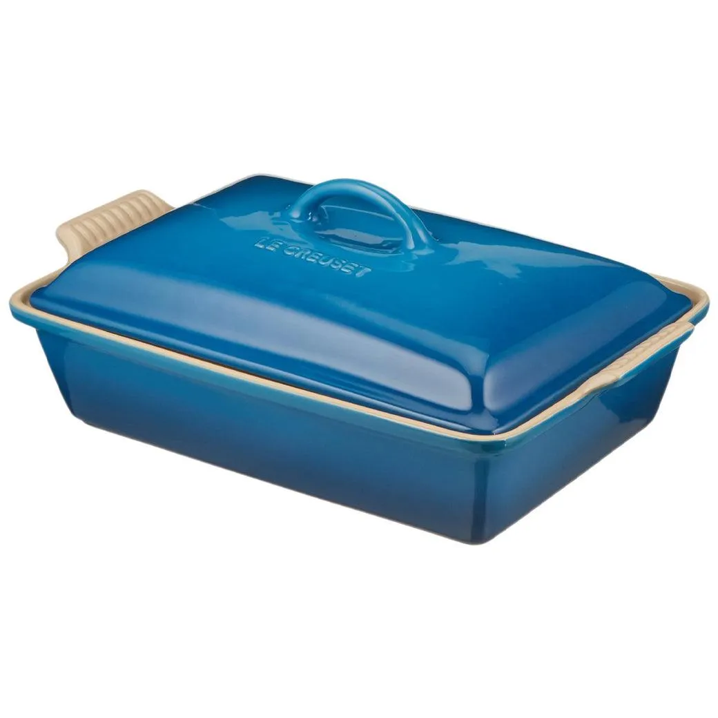 Le Creuset 4 qt Stoneware Heritage Covered Rectangular Casserole