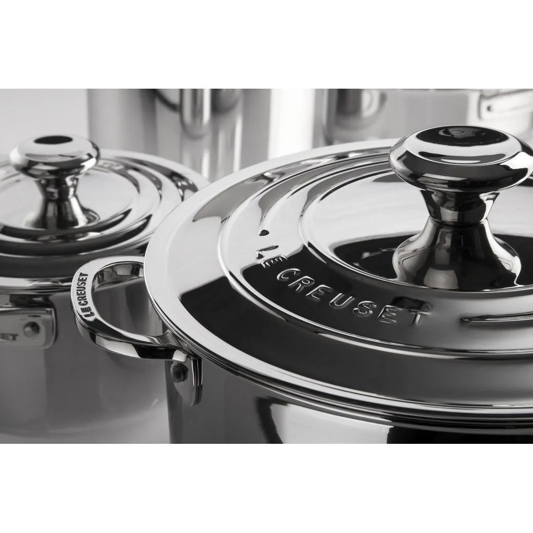 Le Creuset 4 Quart Stainless Steel Casserole Pan with Lid