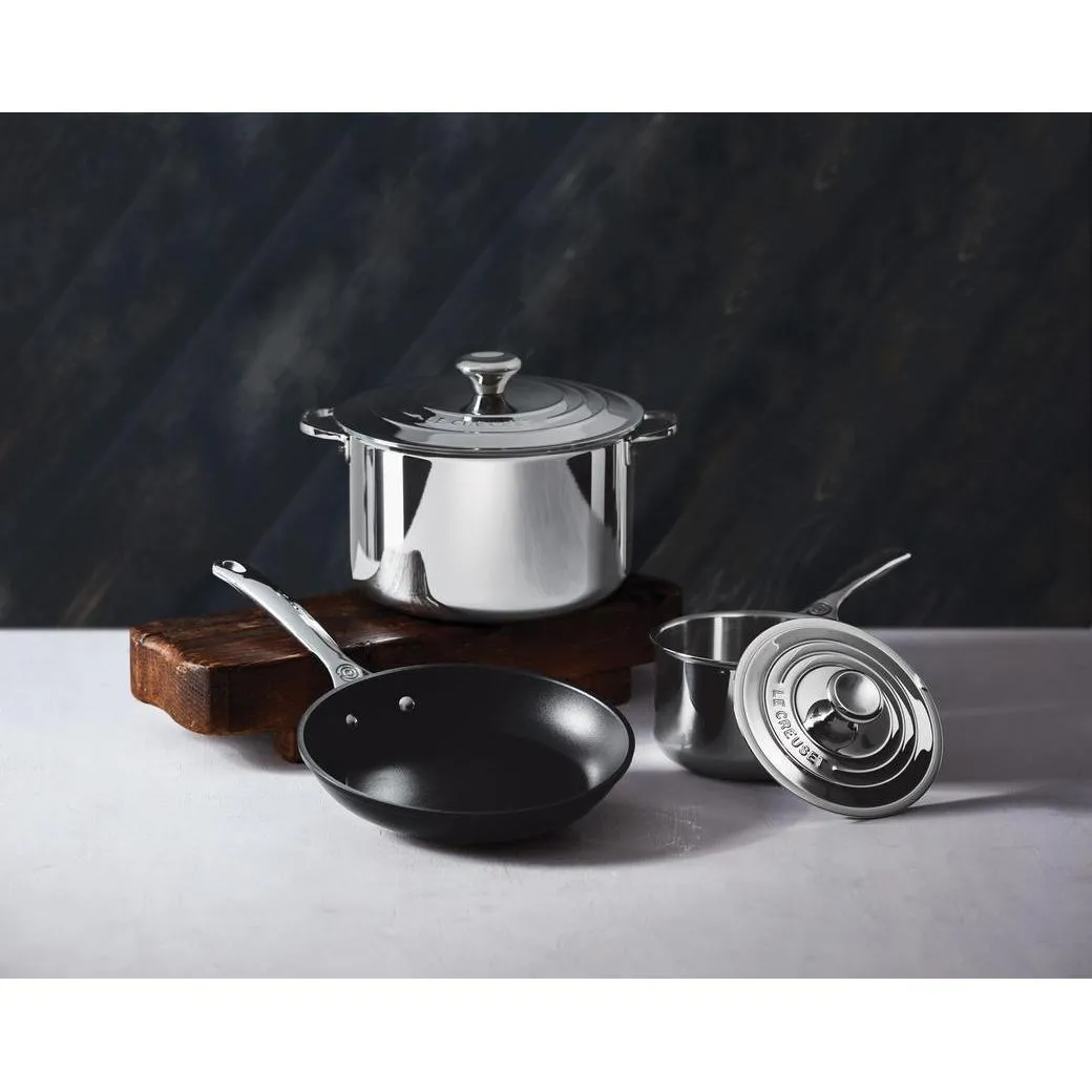 Le Creuset Stainless Steel 3 Qt Saute Pan with Lid