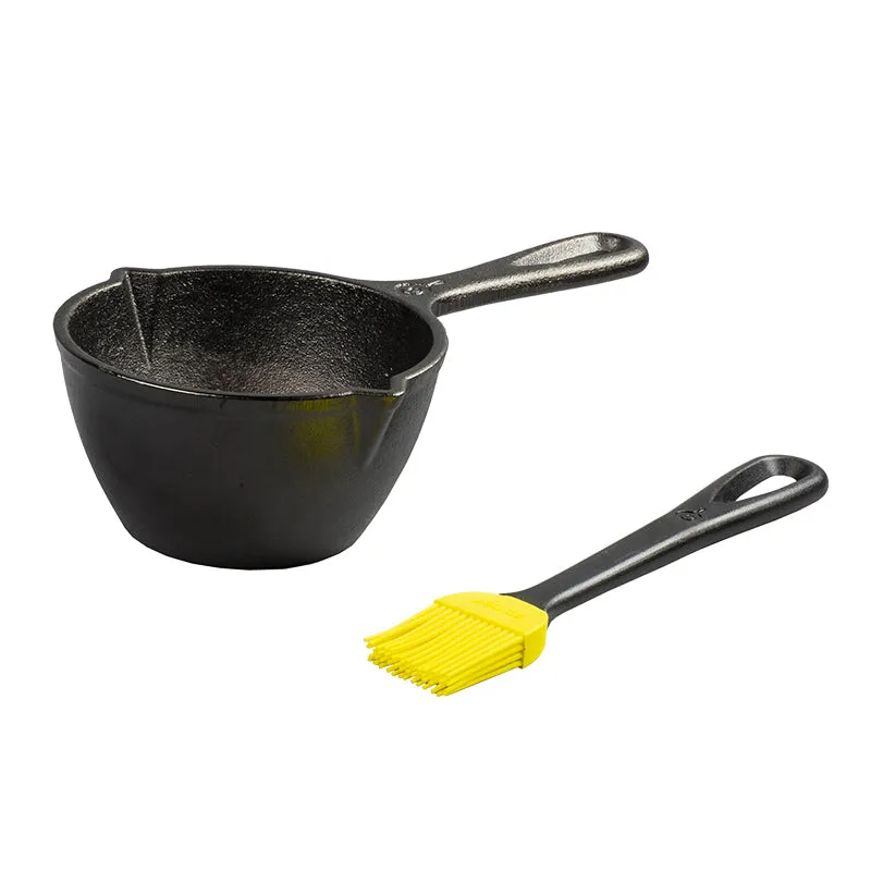 Lodge Cast Iron Melting Pot and Silicone Brush