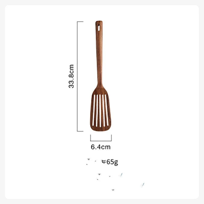 Long Handle Solid Wood Slotted Turner Lovesickness Spatula