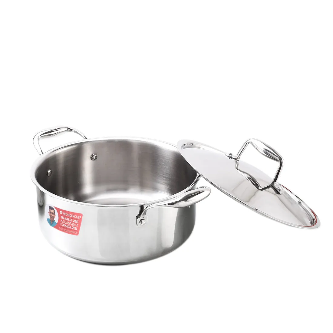 Nigella Tri-ply Stainless Steel 24 cm Casserole | 4.8 Litres | 2.6mm Thickness | Induction base | Compatible with all cooktops | Riveted Cool-Touch Handle | 10 Year Warranty