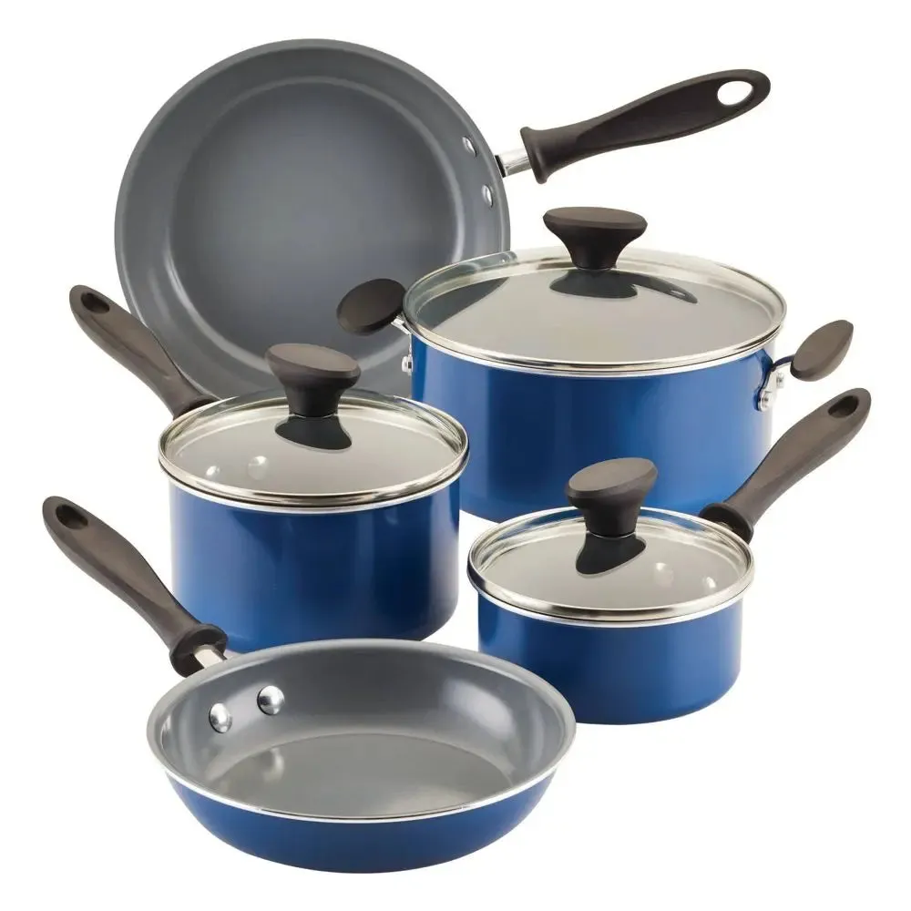 Open Box - Farberware Reliance Pro 12pc Nonstick Ceramic Cookware Set Teal/Gray