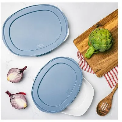 Open Box - Rubbermaid DuraLite Glass Bakeware 5pc Baking Dish Set with Shadow Blue Lids