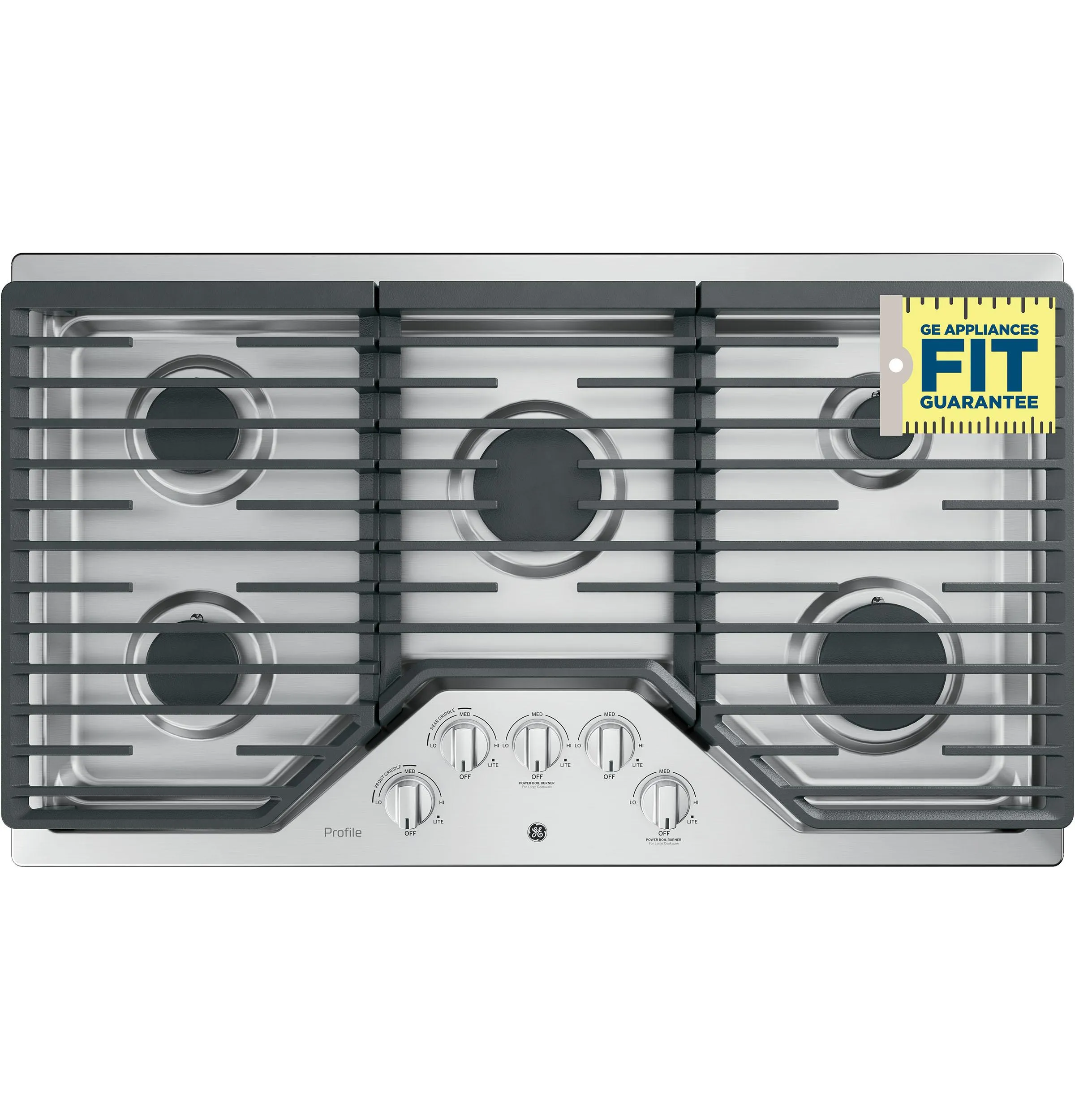 PGP7036SLSS GE Profile™ 36" Built-In Gas Cooktop with Five Burners