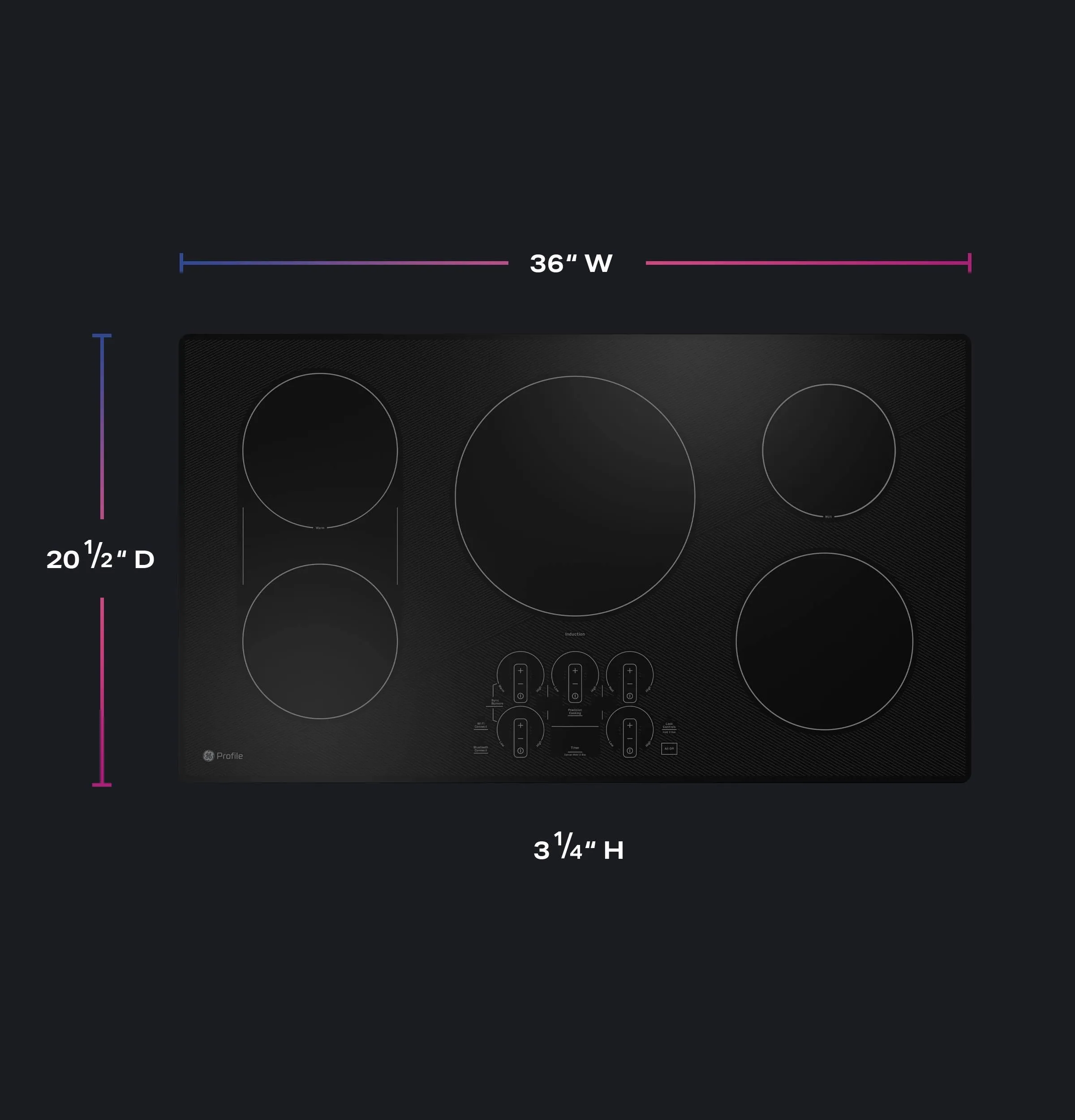 PHP9036DTBB GE Profile™ 36" Built-In Touch Control Induction Cooktop