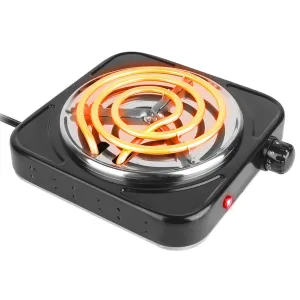 Portable 1000W Electric Single Burner Hot Plate Stove - Non Slip Feet, 5 Temp Adjustments