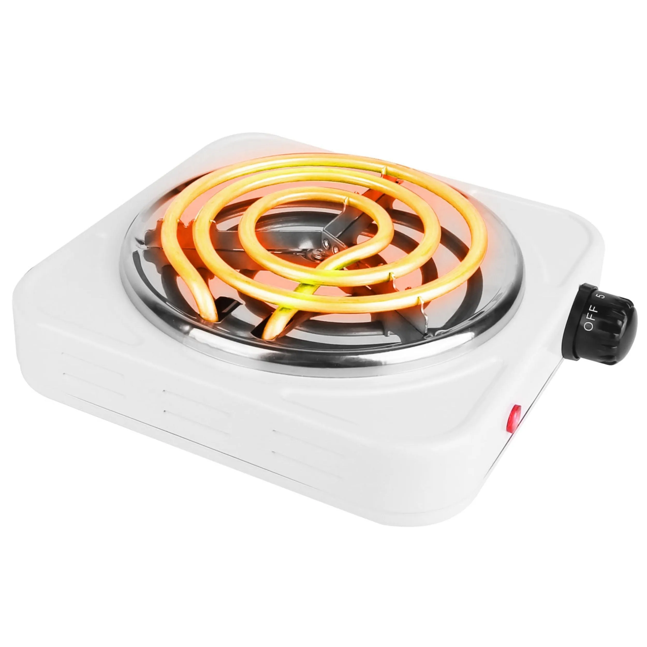 Portable 1000W Electric Single Burner Hot Plate Stove - Non Slip Feet, 5 Temp Adjustments