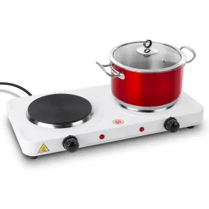 Portable Dual Electric Burner - 2000W, 5 Gear Temperature Control