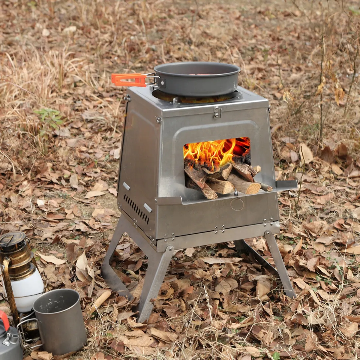 REDCAMP Wood Burning Camp Stove for Outside Cooking