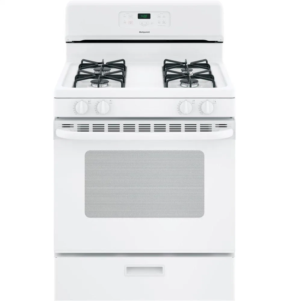 RGBS400DMWW Hotpoint® 30" Free-Standing Standard Clean Gas Range