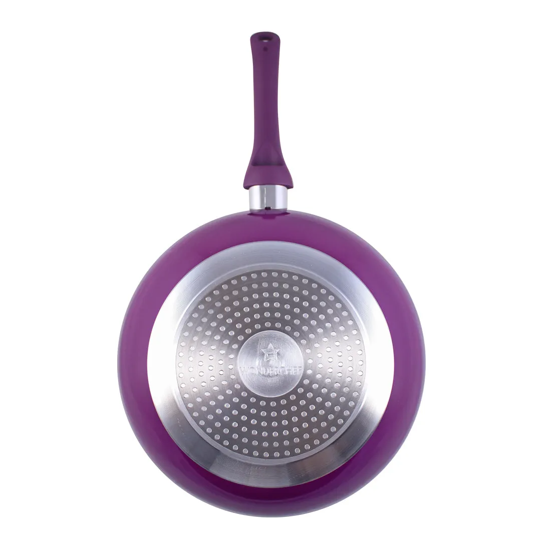 Royal Velvet 24 cm Aluminium Non-stick Wok With Lid, 2.7 L, Purple