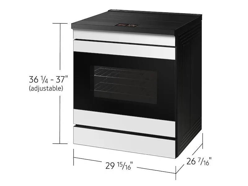 Samsung NSI6DB990012 Bespoke 6.3 cu. ft. Smart Slide-In Induction Range with AI Home & Smart Oven Camera in White Glass