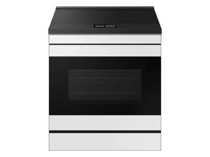 Samsung NSI6DB990012 Bespoke 6.3 cu. ft. Smart Slide-In Induction Range with AI Home & Smart Oven Camera in White Glass