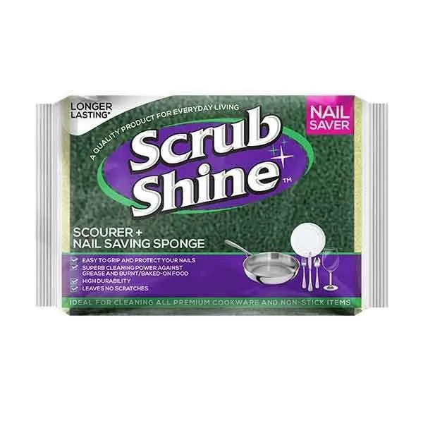 SCRUB SHINE SCOURER NAIL SAVING SPONGE