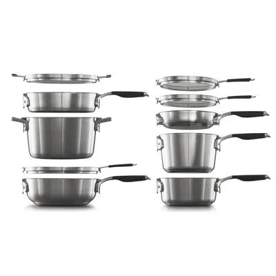 Select by Calphalon 10pc Stainless Steel Space Saving Set