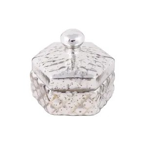 Silver Glass Pot with Lid