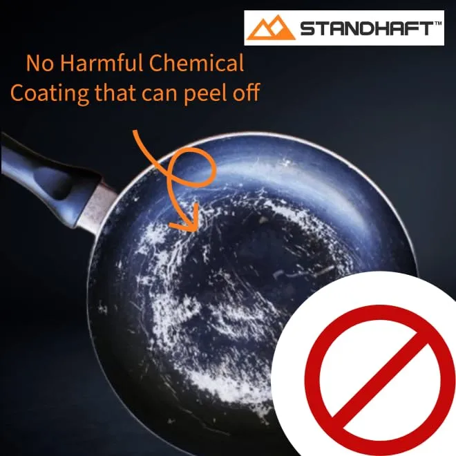 STANDHAFT 2.5mm Thick Tri-ply 4 Liter 22cm Stock Pot | Casserole | Toxin Free | Induction Compatible | Oven Safe | Fast Even Heating