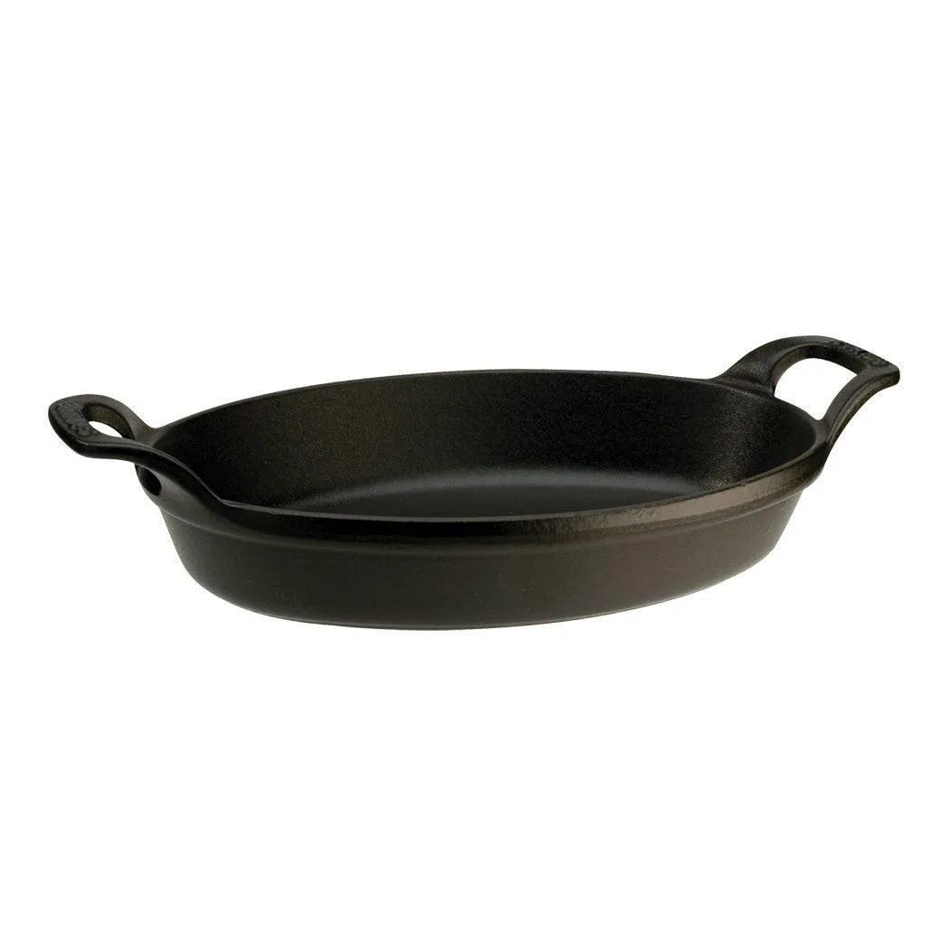 Staub Cast Iron 11″ x 8″ Oval Baking Dish - Matte Black