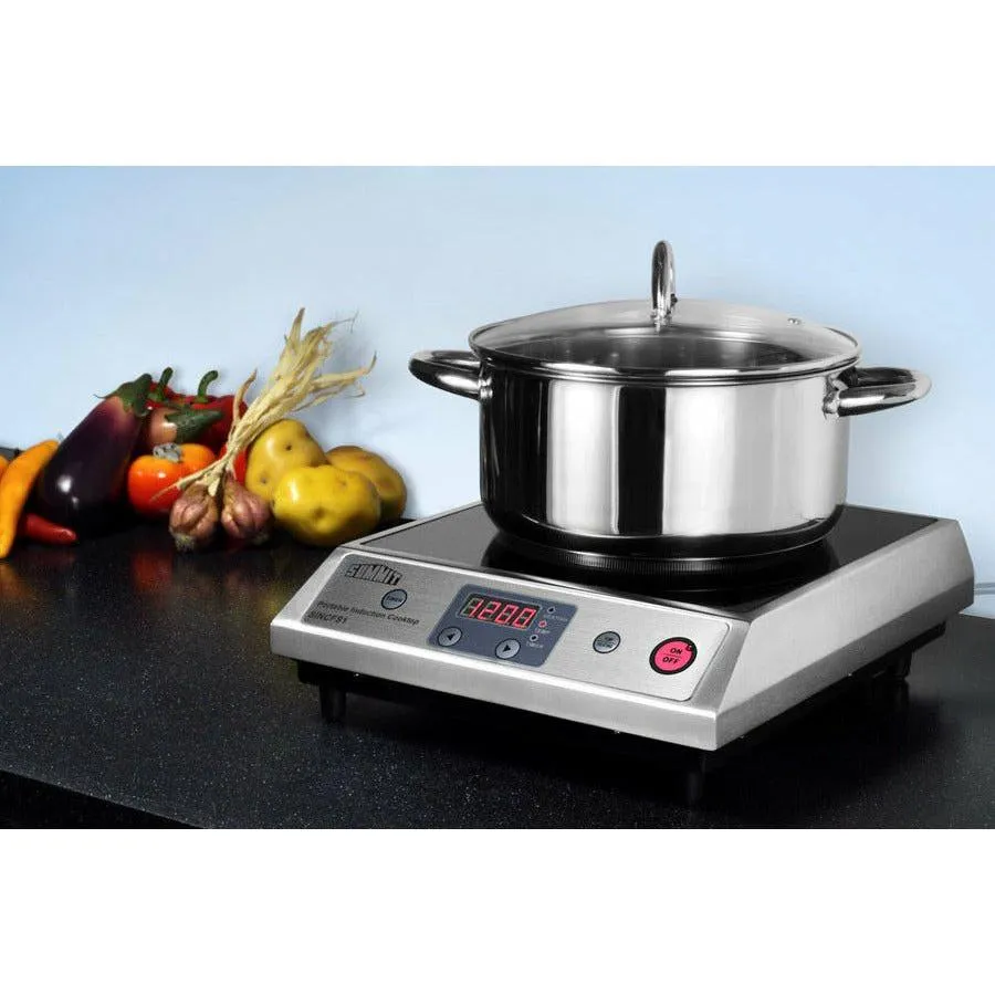 Summit 12 in. Portable 115V Induction Cooktop with 1800W Radiant Element, Ten Power Levels, Digital Controls - SINCFS1