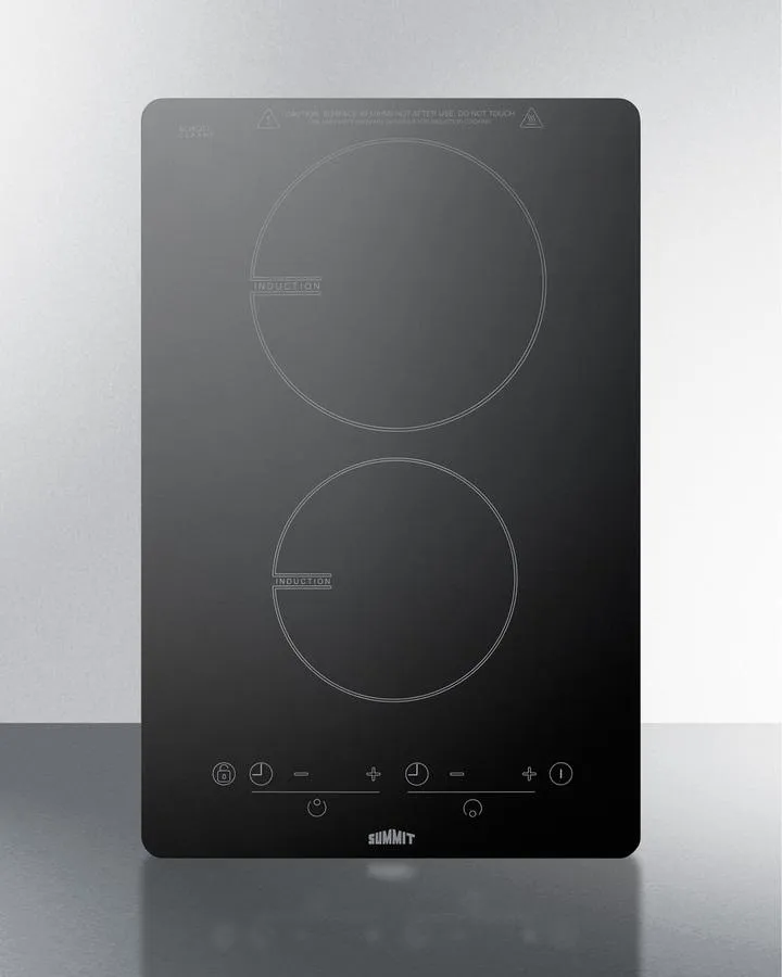 Summit 13" Wide 120v 2-burner Induction Cooktop