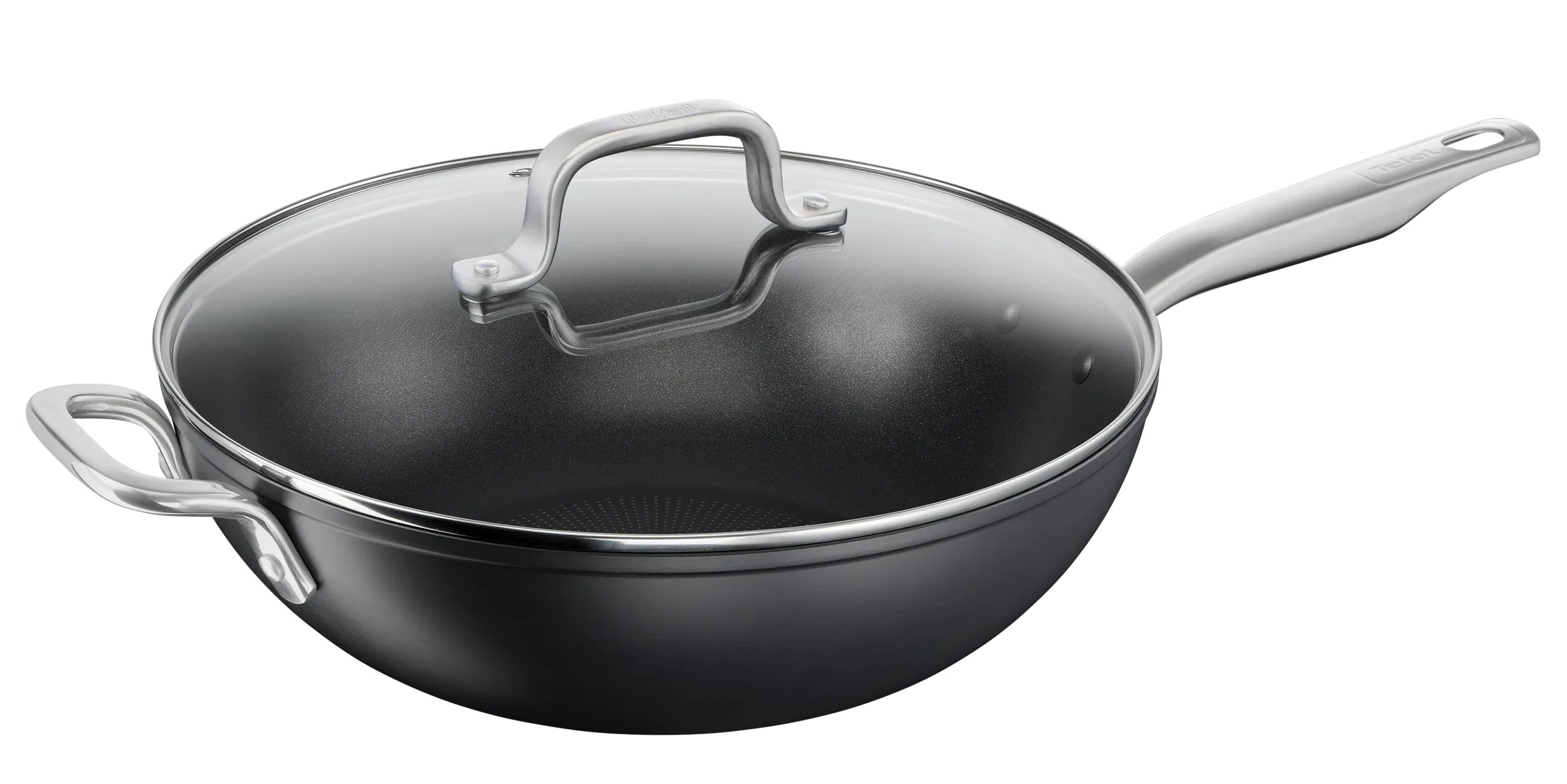 Tefal Premium Specialty Hard Anodised Induction Non-Stick Wok 32cm   Lid