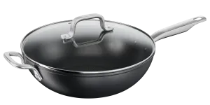 Tefal Premium Specialty Hard Anodised Induction Non-Stick Wok 32cm   Lid