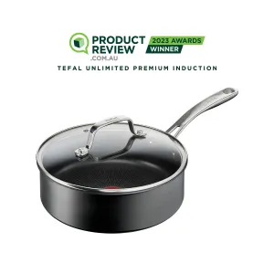 Tefal Unlimited Premium Non-Stick Induction Saute Pan 24cm   Lid