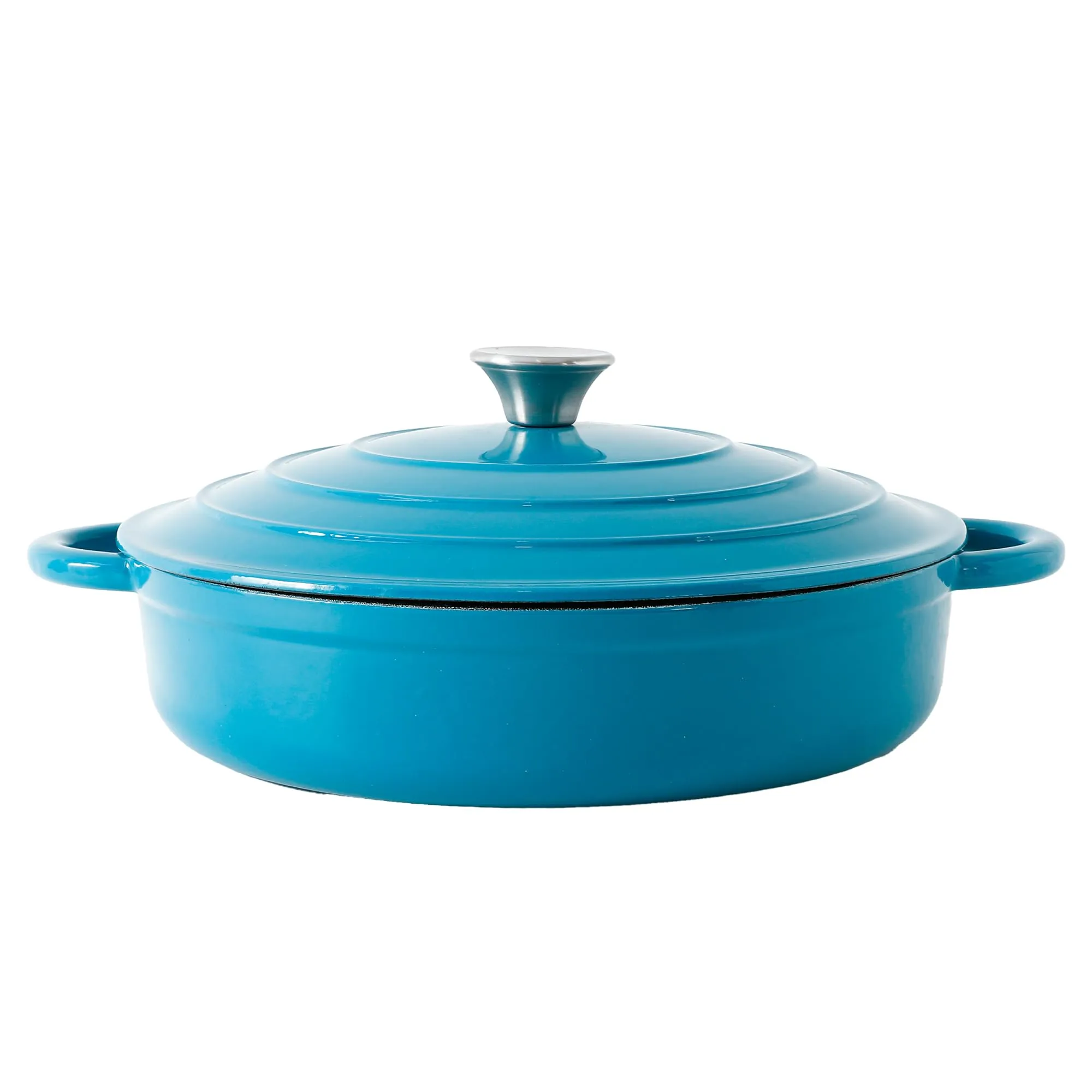 The Better Home Rustic Cast Iron Dutch Oven (3.4L) | Enameled Cast Iron Cookware | Biryani Handi Heavy Bottom | Gas & Induction | Non Stick Biryani Pot | Cast Iron Casserole | Rust Proof (Blue)