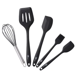 The Better Home Silicon Spatula Set for Non Stick Pans | Heat Resistant, Durable, Flexible Cookware Set | BPA Free & Odourless Non Stick Utensil Set for Cooking (Pack of 5)