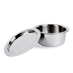 UMAI X SAVYA Home Triply Stainless Steel Tope (Patila) with Lid | Handi Casserole with lid | 1.5 L | 16 cm Diameter | 100% PTFE and PFOA F | Stainless Steel Cookware (1.5 litres) (1.5 litres)