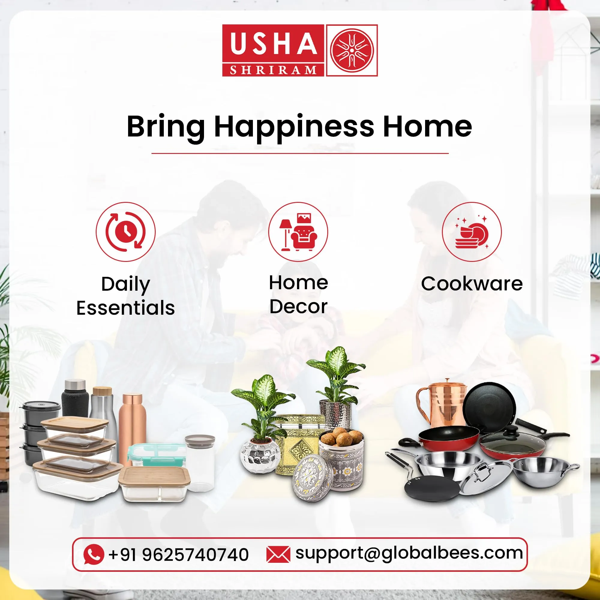 USHA SHRIRAM (18cm Majestic Midnight Non Stick Fry Pan | Saute Pan Gas Cookware | Small Fry Pan | Minimal Oil Cooking | 3 Layer Non Stick Coating | Fish Egg Pan Cake Frying Pan (Golden)