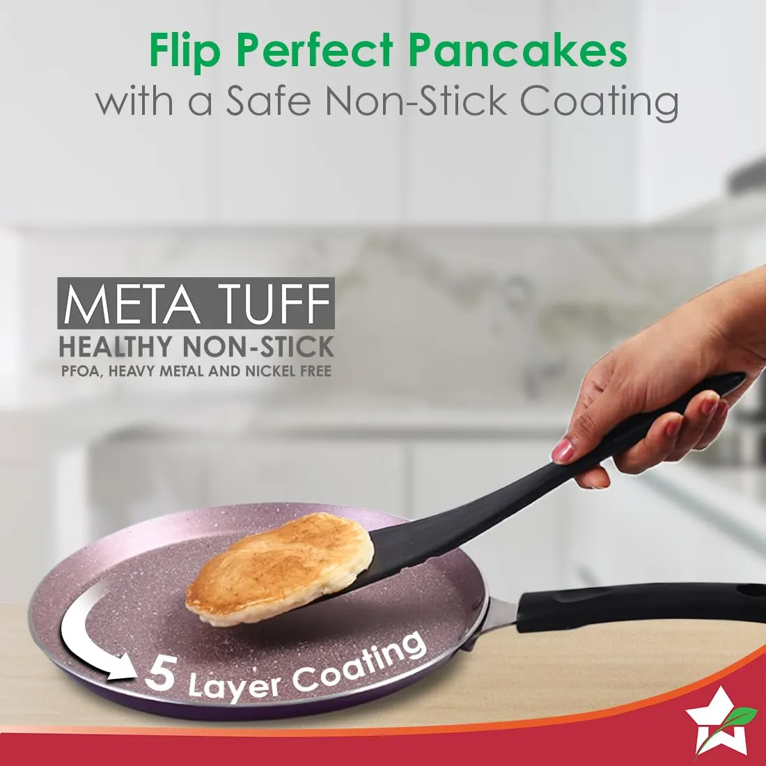 Wonderchef Valencia Non-Stick Cookware 4 Piece Set | Kadhai with Lid 24 cm, Fry Pan 24 cm, Dosa Tawa 28 cm | Pure Grade Aluminium| PFOA Free| 2 Years Warranty | Purple